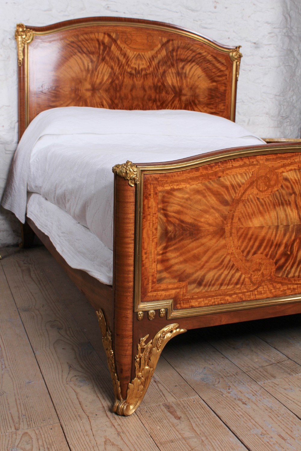 Spectacular fruitwood and ormolu top quality king size bed View V