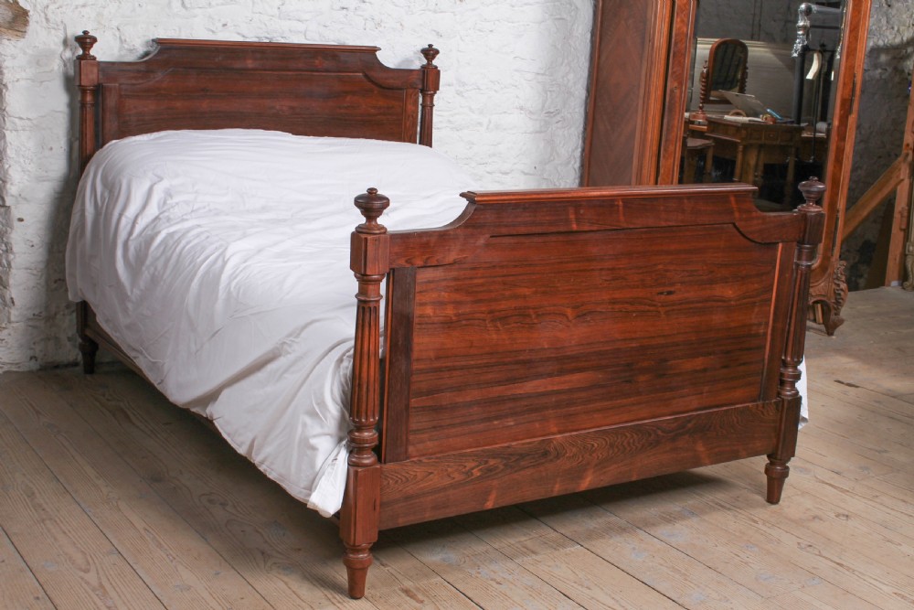 Attractive simple French rosewood double bed