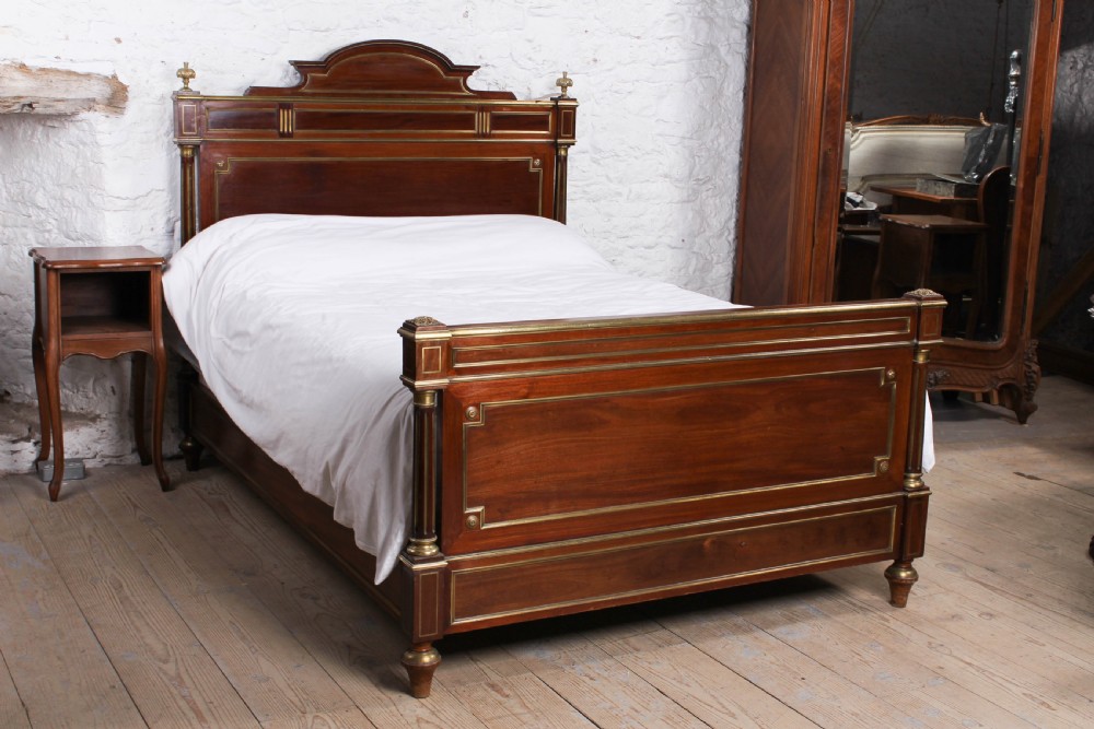 Lovely Mahogany and brass Napolean II style double bed