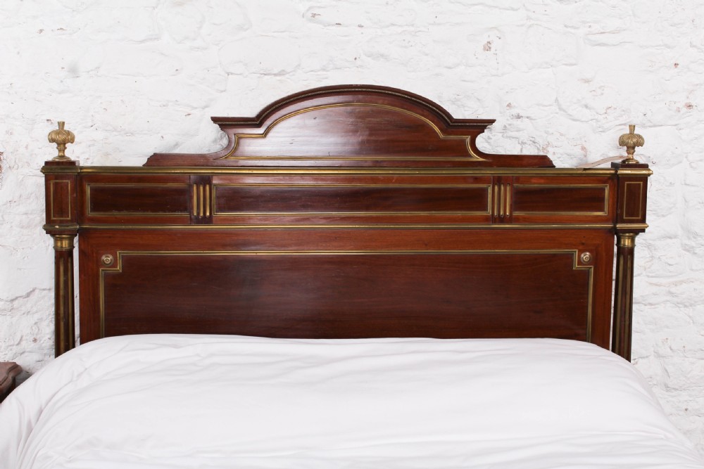 Lovely Mahogany and brass Napolean II style double bed View III