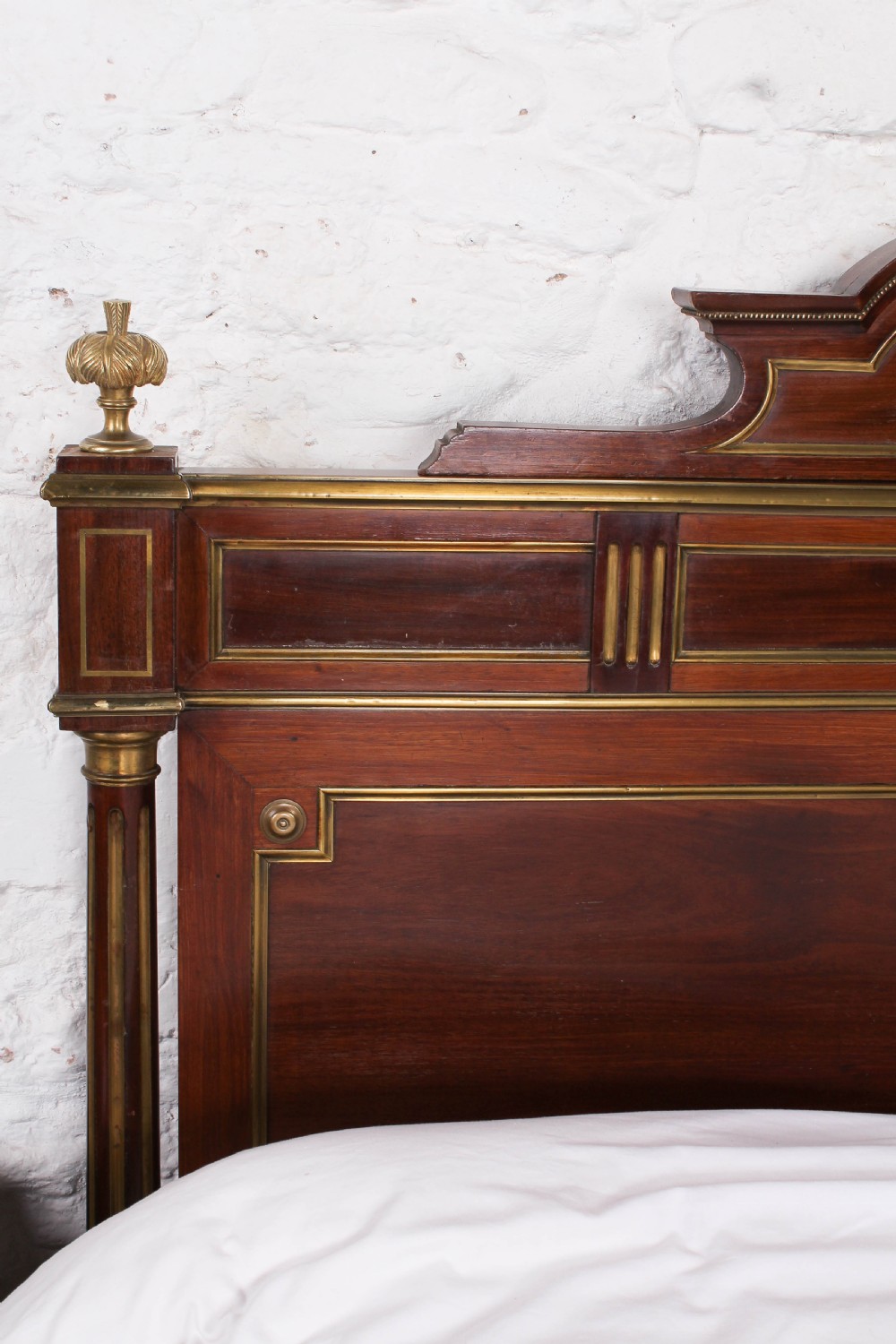 Lovely Mahogany and brass Napolean II style double bed View IX