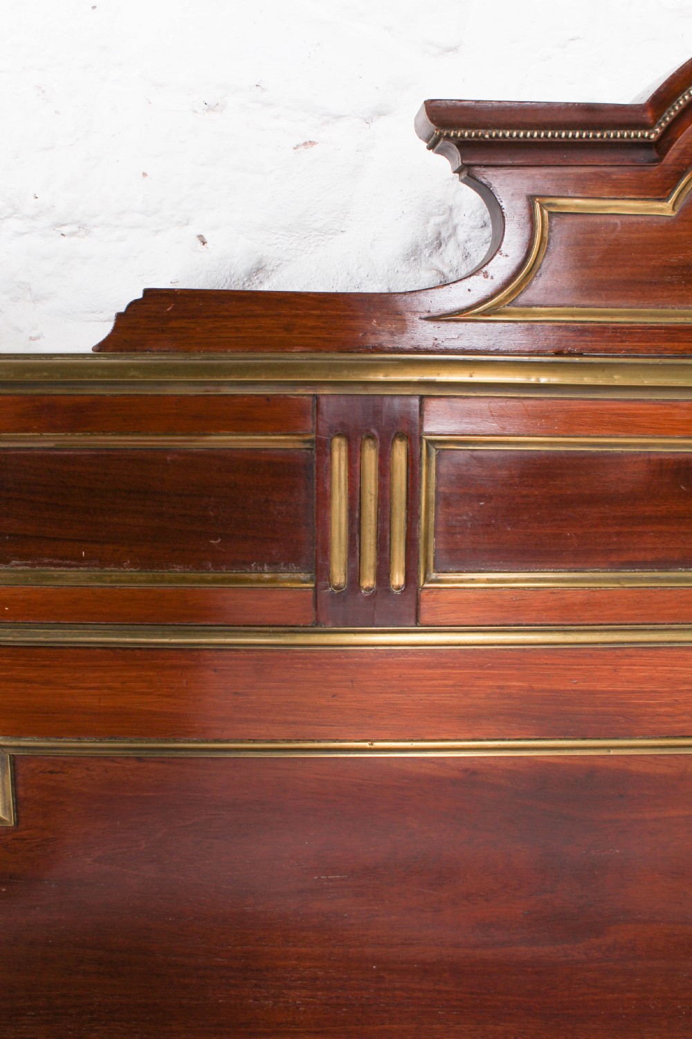 Lovely Mahogany and brass Napolean II style double bed View XII