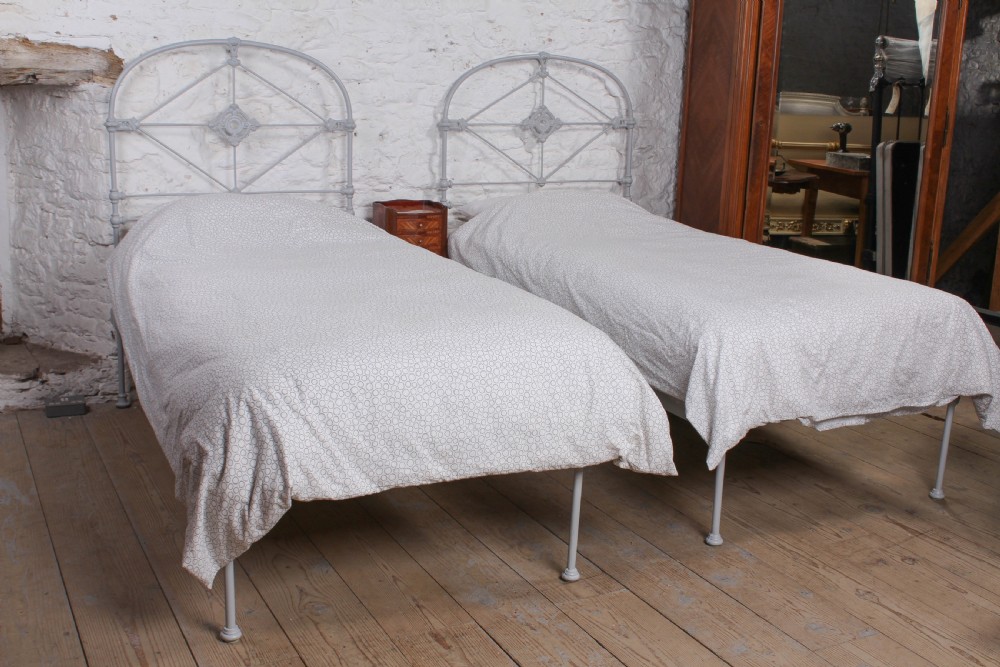 Lovely pair of all iron single no end beds (can be joined)  View II