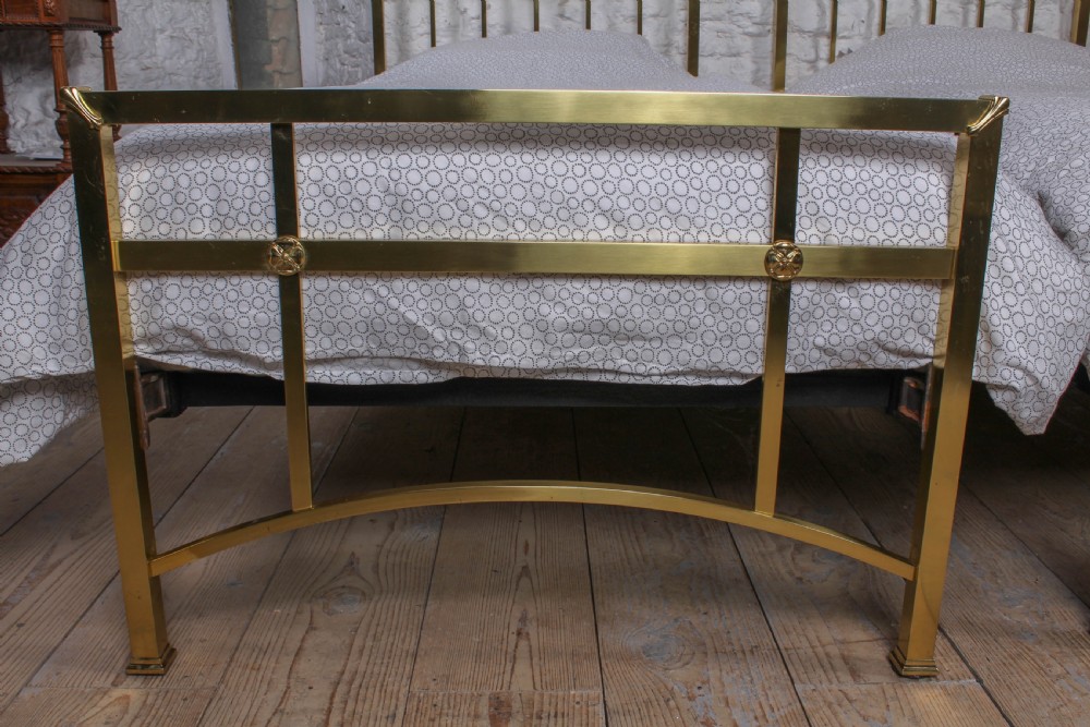 Very nice pair of single Deco style all brass beds View III