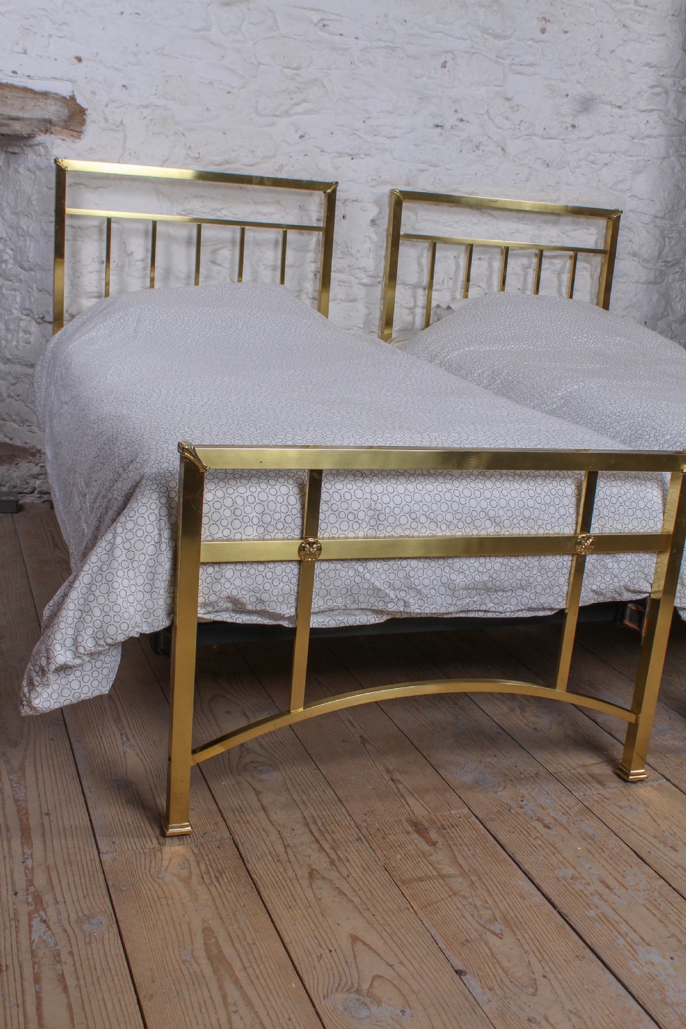 Very nice pair of single Deco style all brass beds View VII