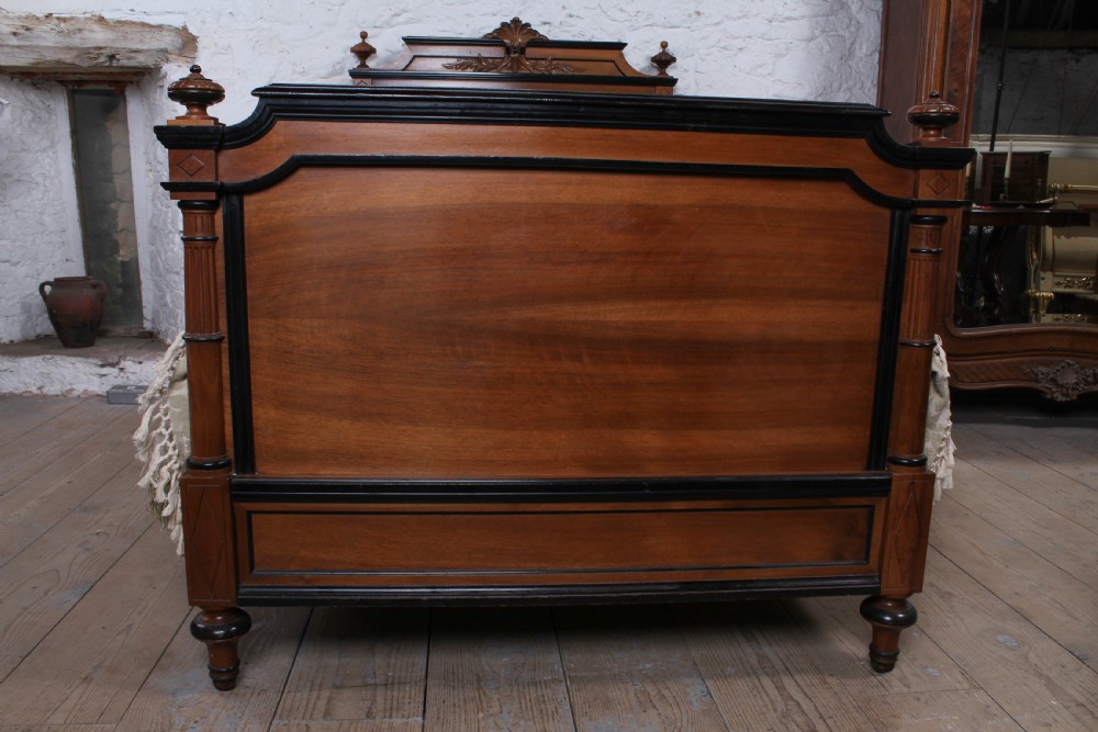 Lovely quality large single French walnut bed View II