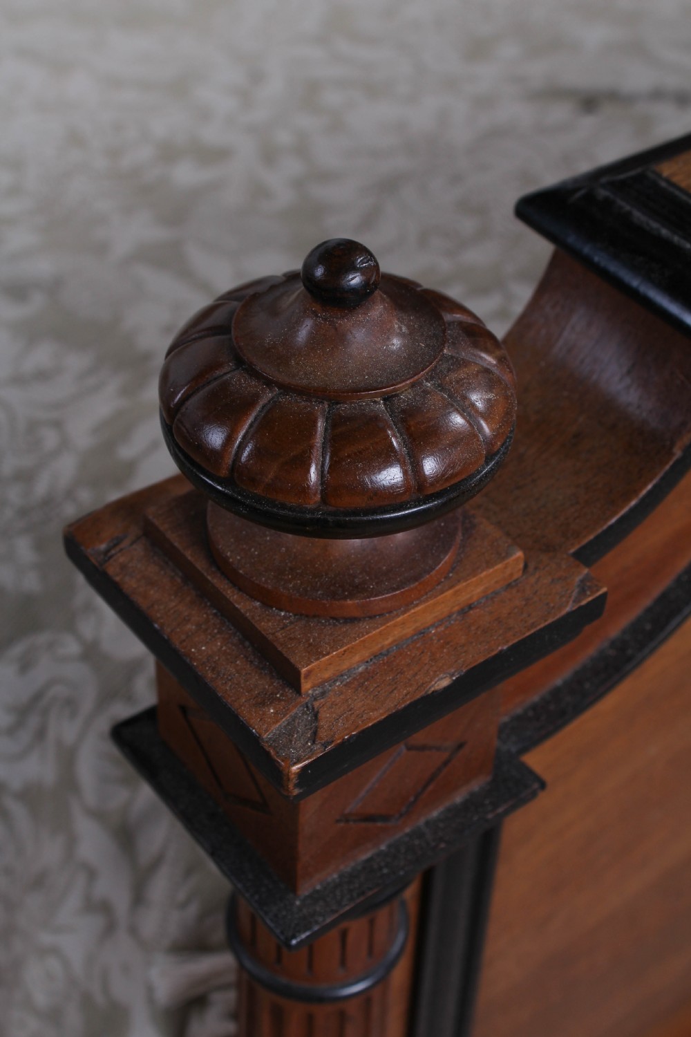 Lovely quality large single French walnut bed View IV