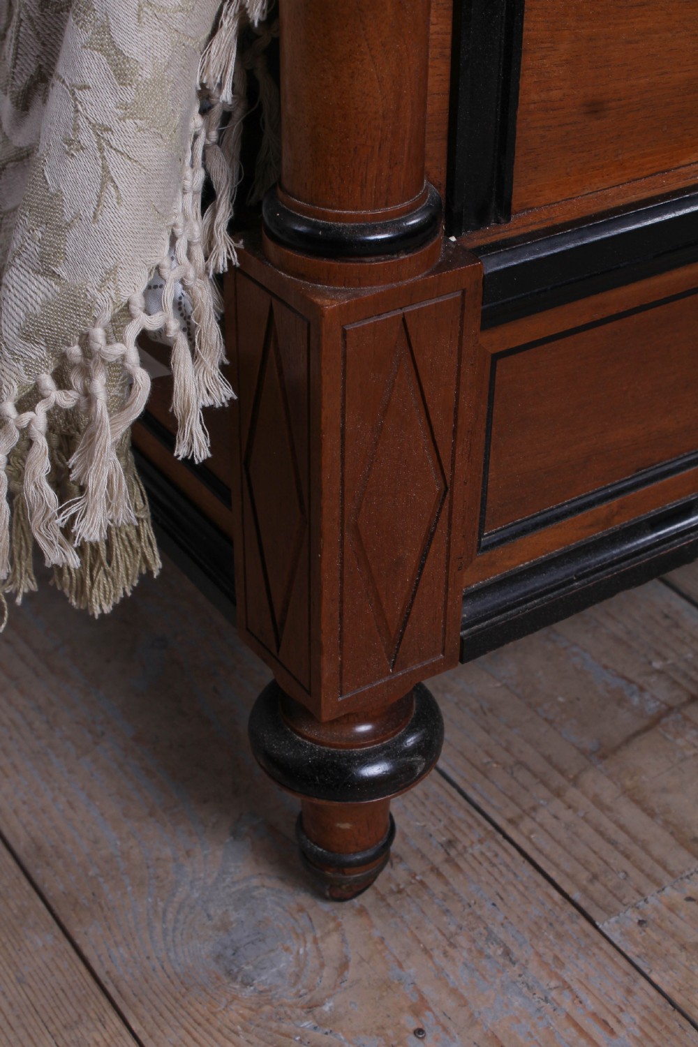 Lovely quality large single French walnut bed View V