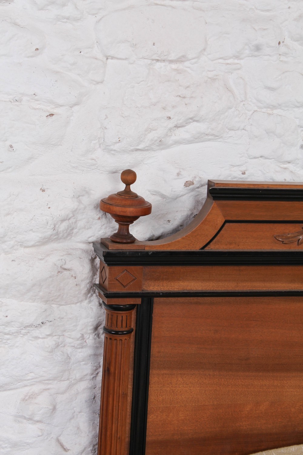 Lovely quality large single French walnut bed View VII