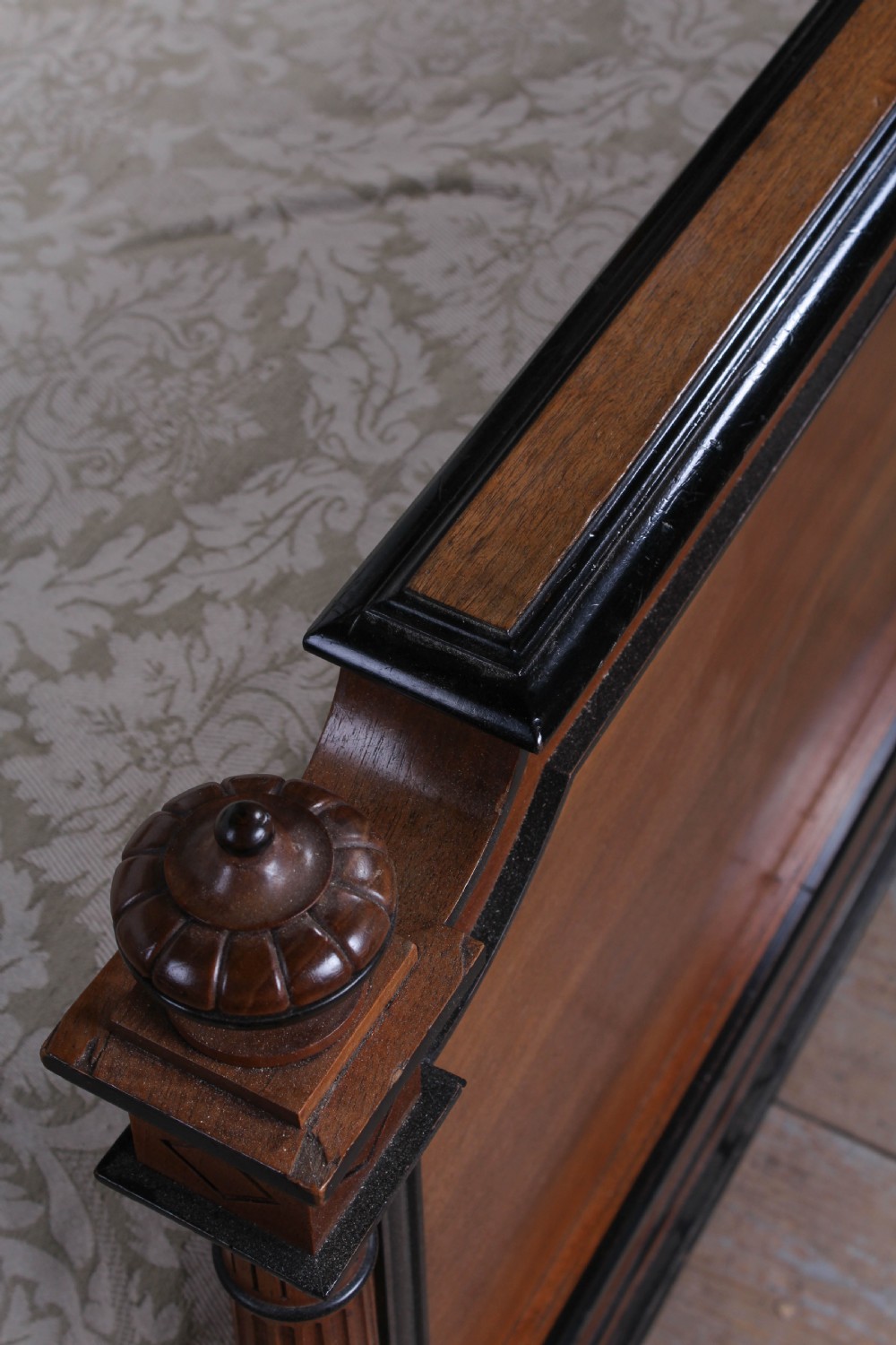 Lovely quality large single French walnut bed View VIII
