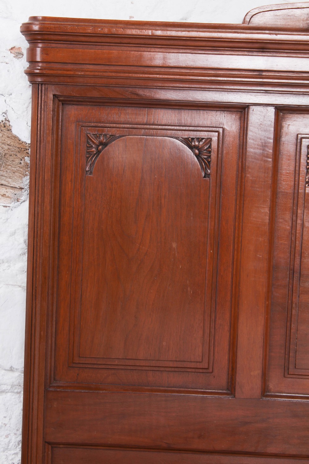 Lovely French cherry king size bed with simple carvings View V