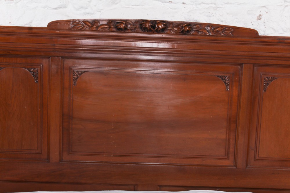 Lovely French cherry king size bed with simple carvings View VIII