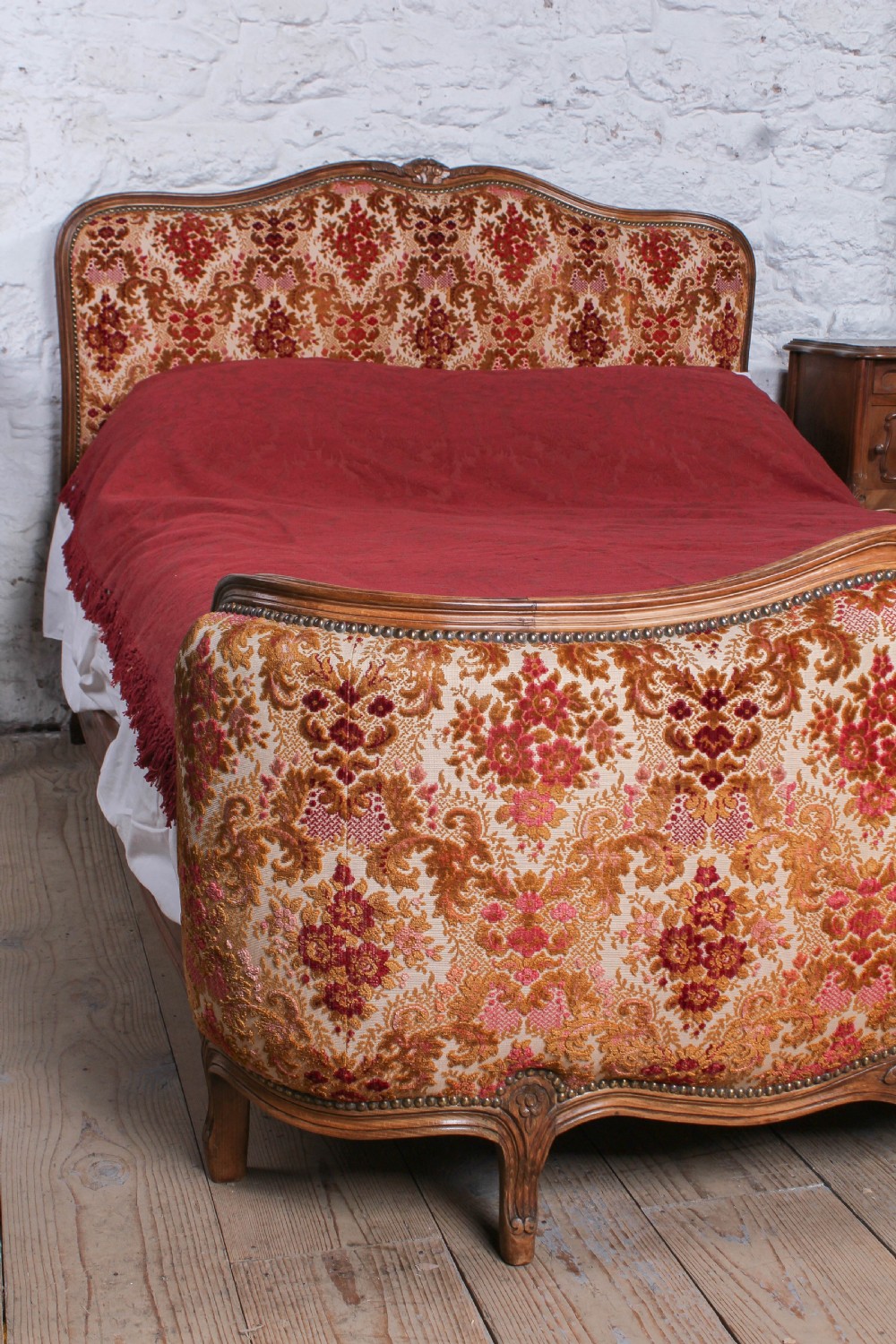 All original French upholstered corbeille double bed  View II