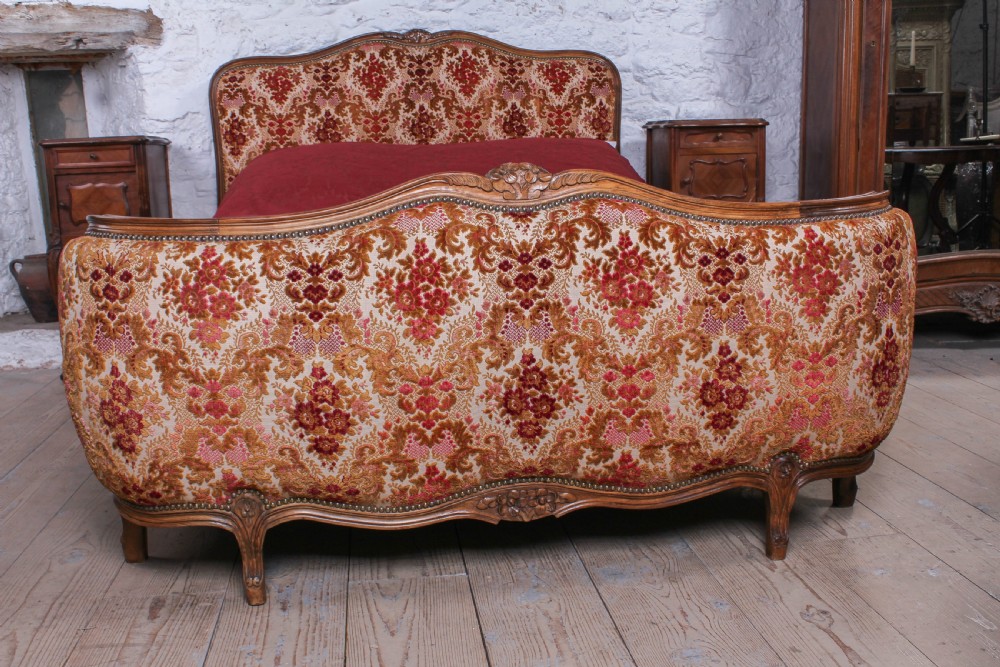 All original French upholstered corbeille double bed  View III