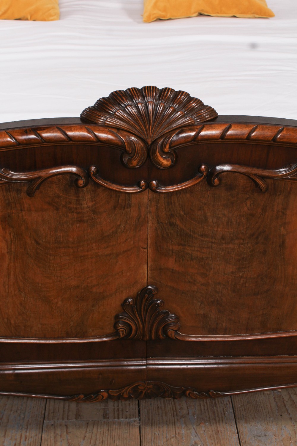Beautiful  2 meter wide mahogany Louis style with matching bedsides. View III