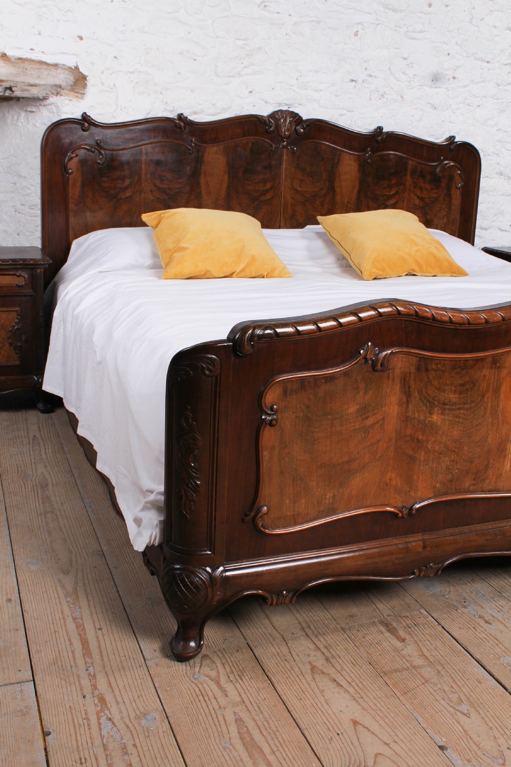 Beautiful  2 meter wide mahogany Louis style with matching bedsides. View VII