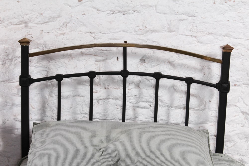 Classic Edwardian brass and iron single bed View IV