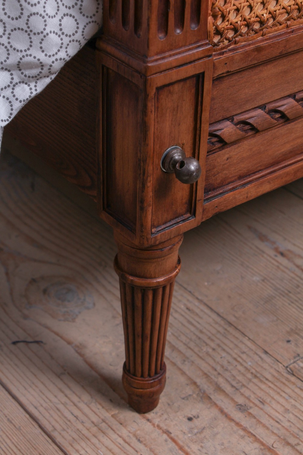 Fabulous pair of wooden caned French single beds (can be joined)  View VI
