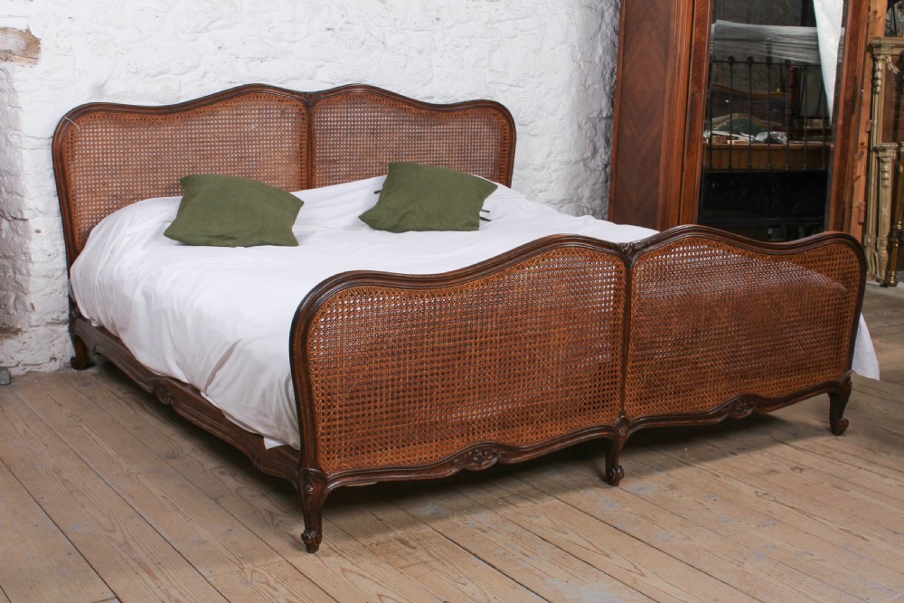 Beautiful rare 2 meter wide Caned Berger style bed
