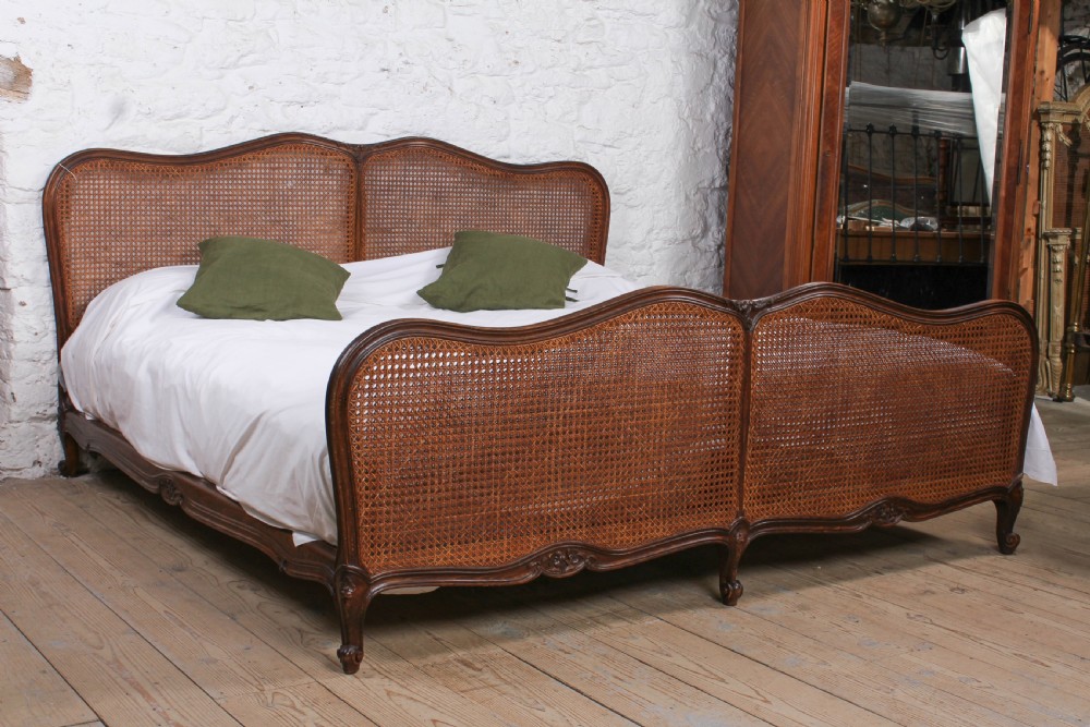 Beautiful rare 2 meter wide Caned Berger style bed View II