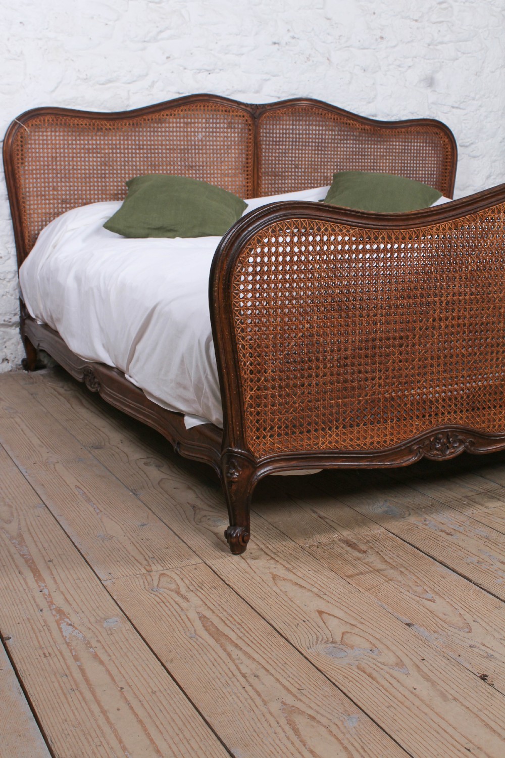 Beautiful rare 2 meter wide Caned Berger style bed View VIII