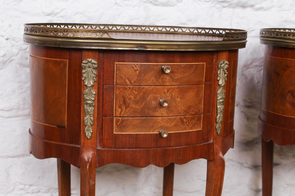 Very nice pair French oval lamp bedsides View IV