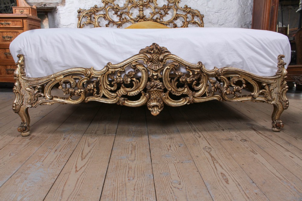 Spectacular Rococo Italian gilded super king size bed  View IV