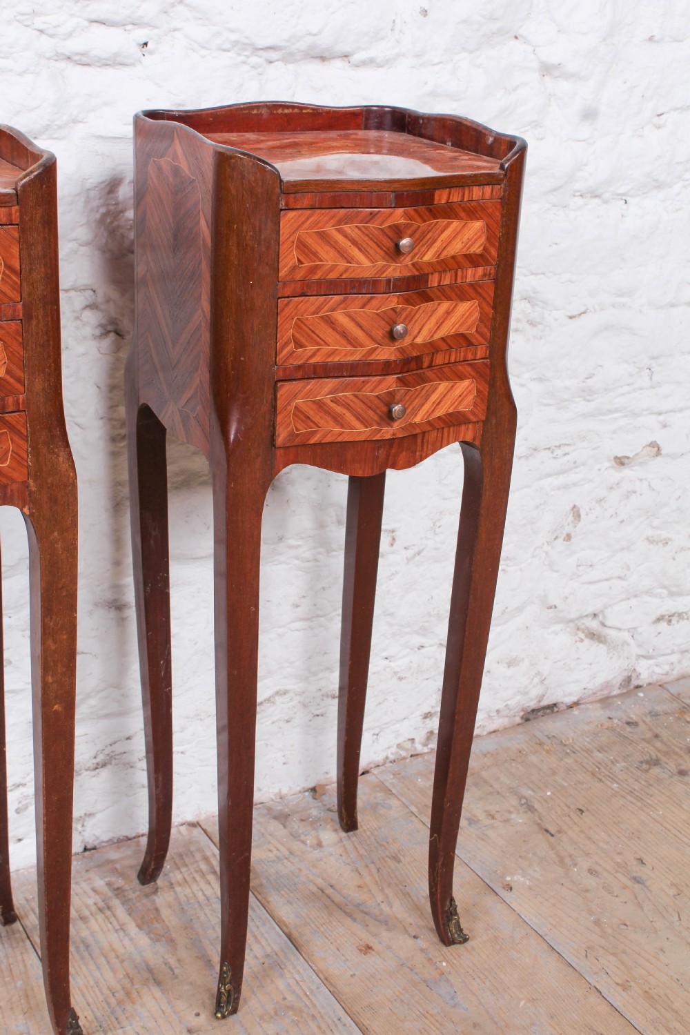 Very pretty pair of French marquetry bedsides View VI