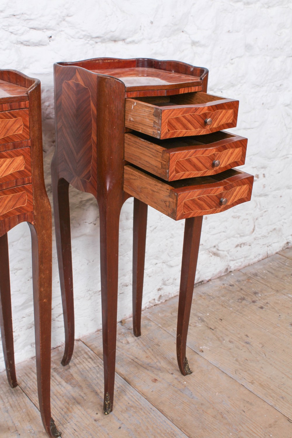 Very pretty pair of French marquetry bedsides View VII