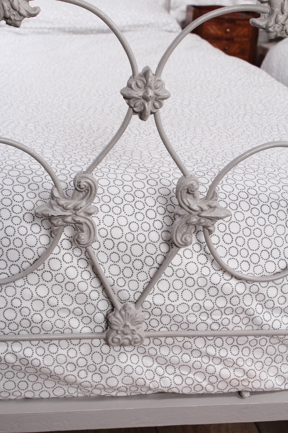 Very rare pretty pair of Early Victorian iron single beds (can be joined)  View VI