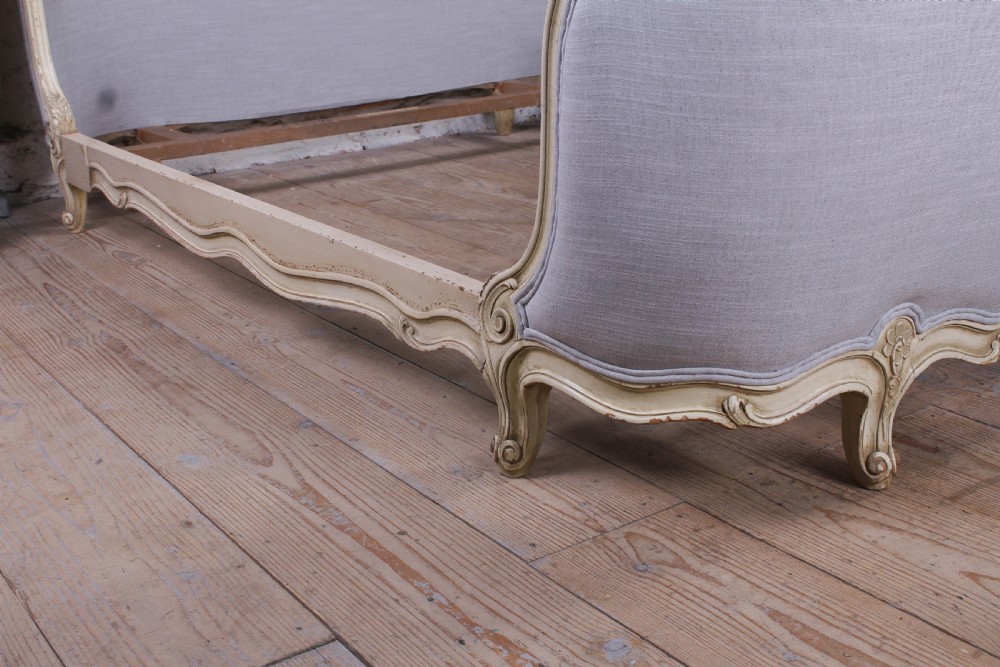 Newly upholstered king size French corbeille style bed View IV
