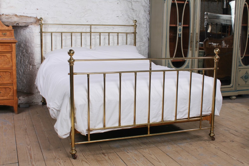 Striking simple classic Victorian all brass king size bed