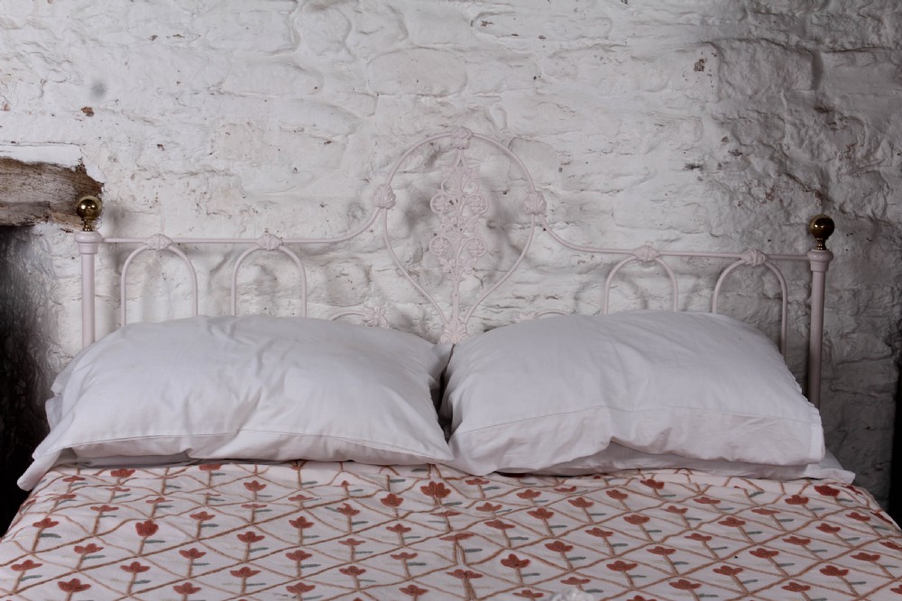 Very lovely early Victorian iron and brass king size bed View II