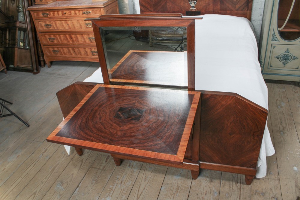Amazing 1930s Art Deco king size bed with a hidden dressing table View V