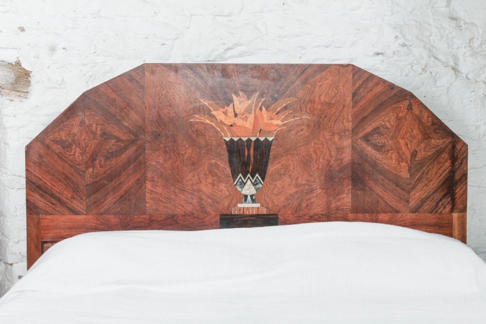 Amazing 1930s Art Deco king size bed with a hidden dressing table View VI
