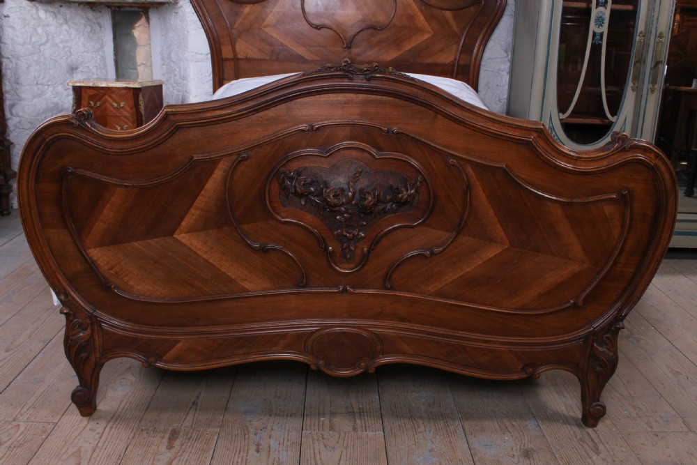 Lovely Louis XV style walnut double bed View II