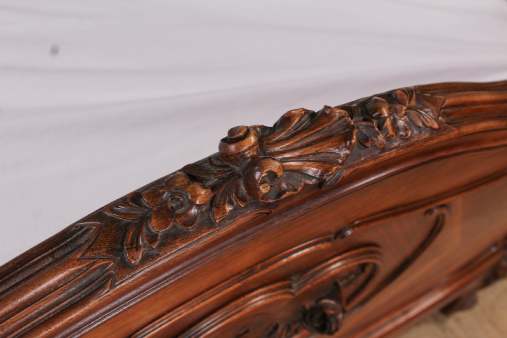Lovely Louis XV style walnut double bed View V