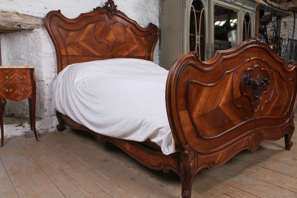 Lovely Louis XV style walnut double bed View IX