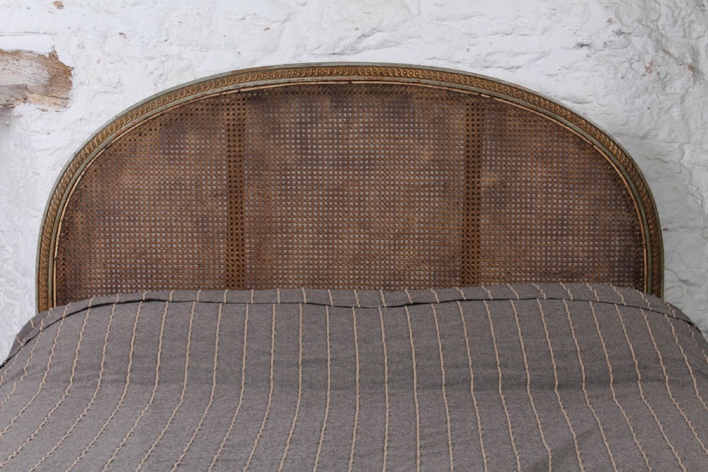 Lovely naturally aged king size French caned king size bed View II