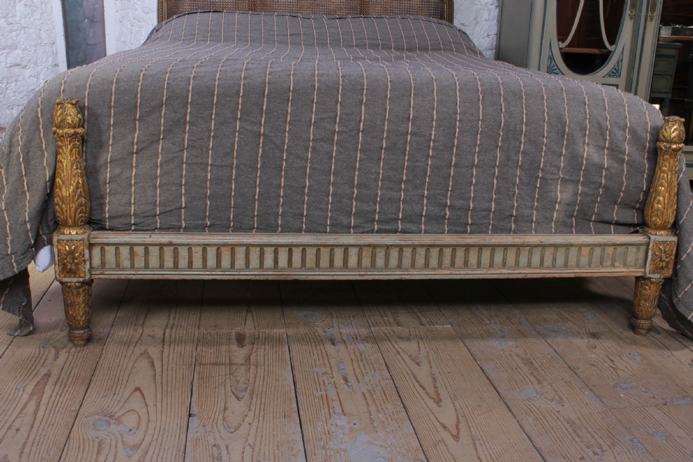 Lovely naturally aged king size French caned king size bed View III