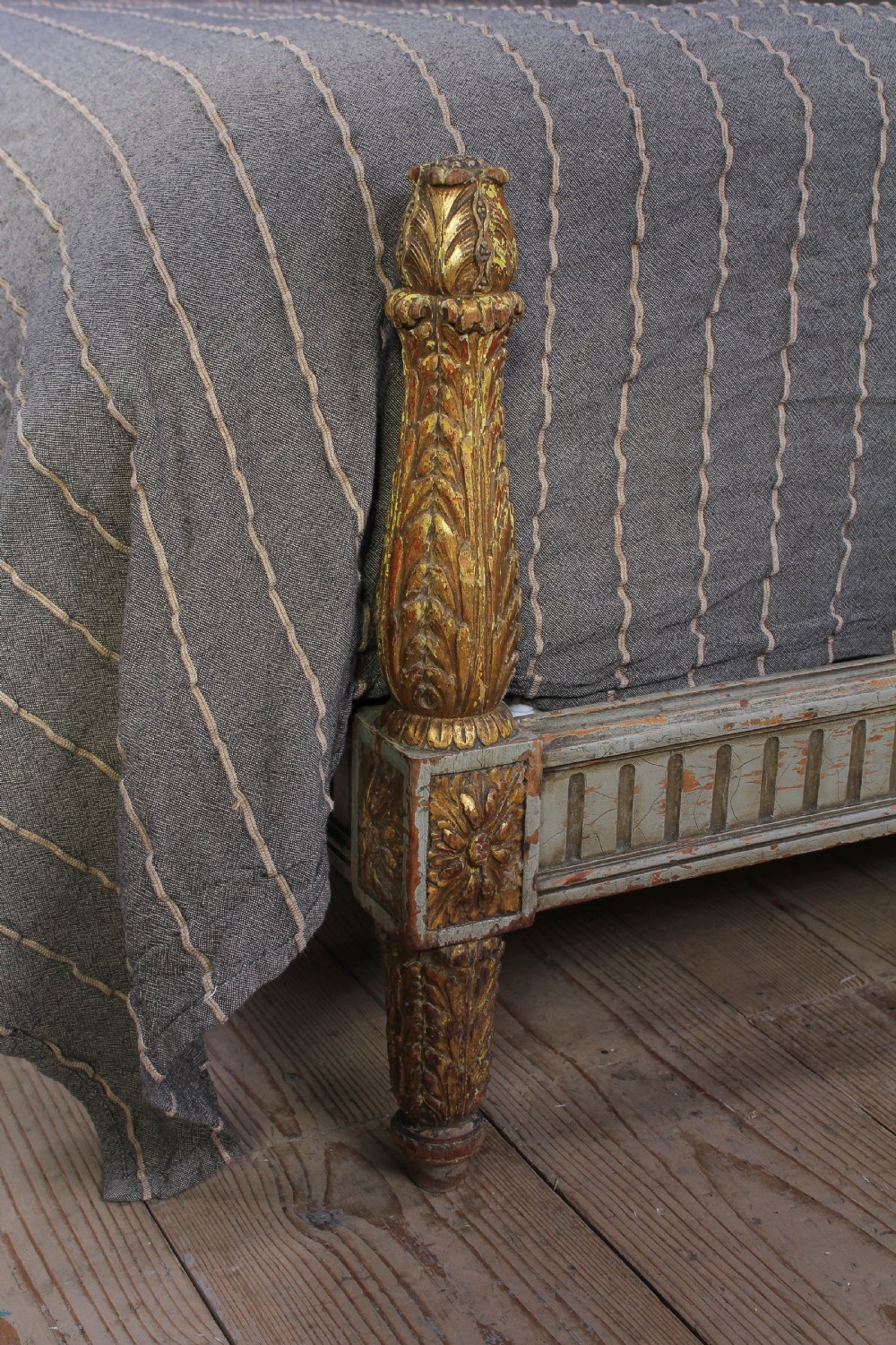 Lovely naturally aged king size French caned king size bed View IV