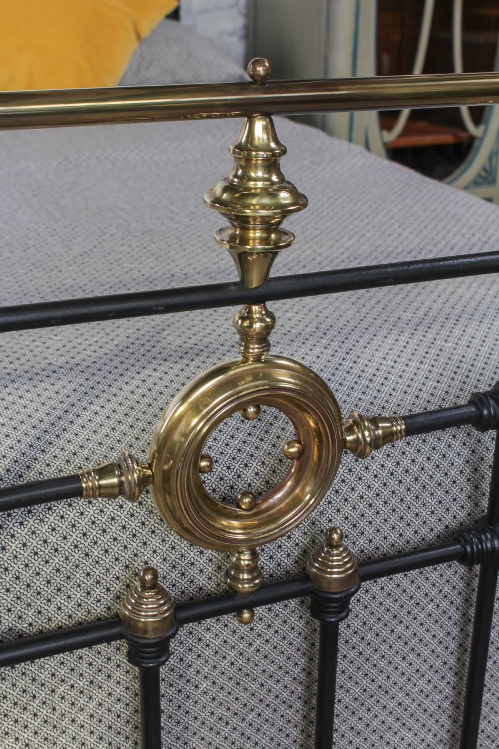 Handsome Victorian brass and iron king size bed View III