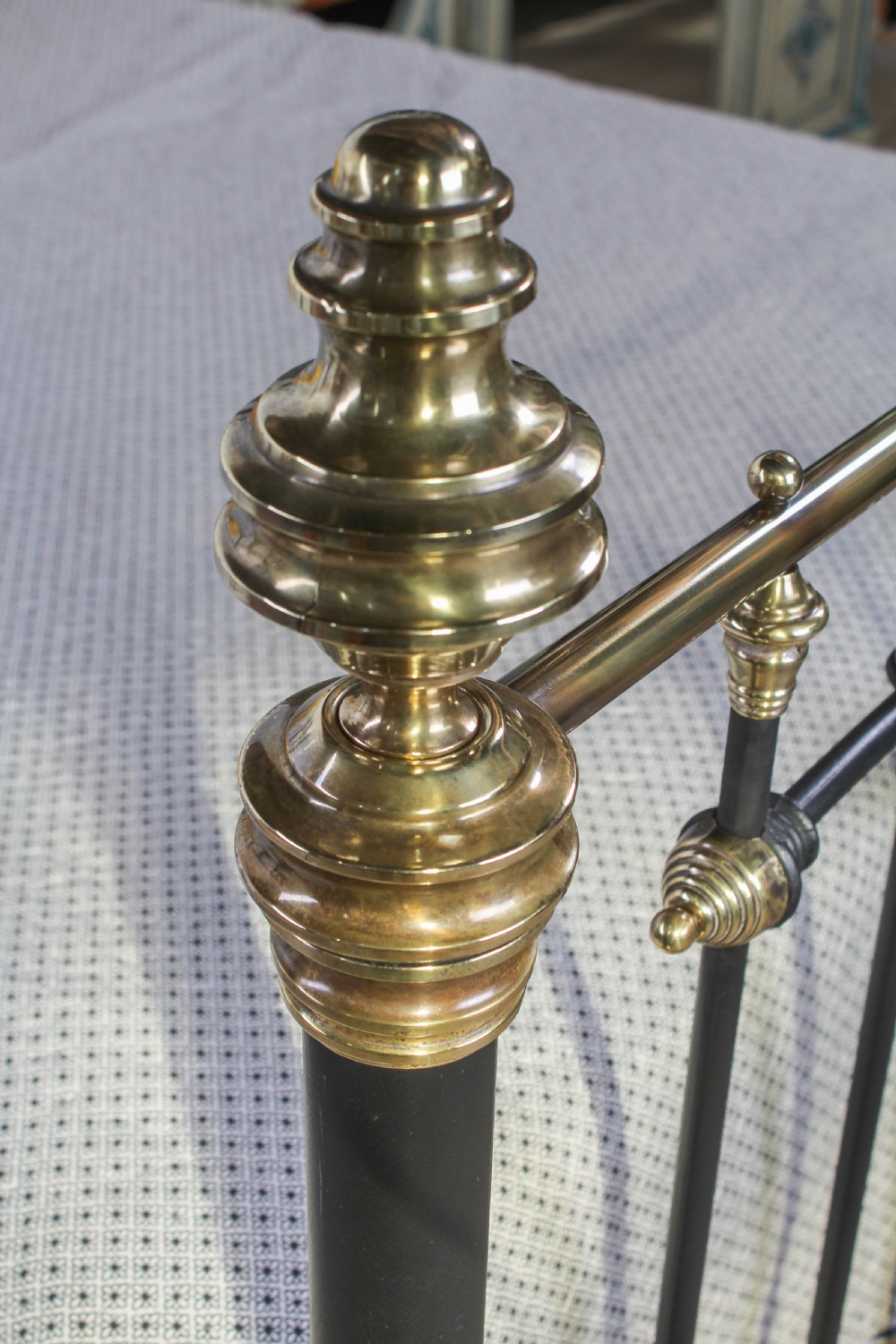 Handsome Victorian brass and iron king size bed View IV