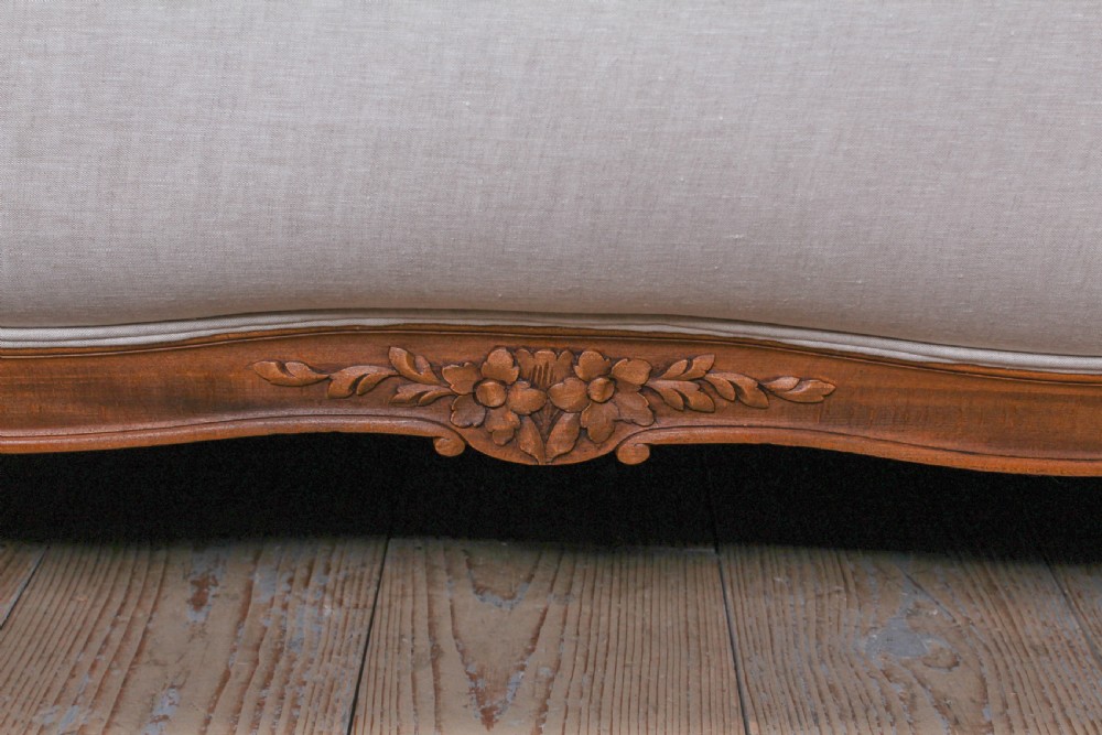 Newly upholstered king size French sleigh style bed View VIII