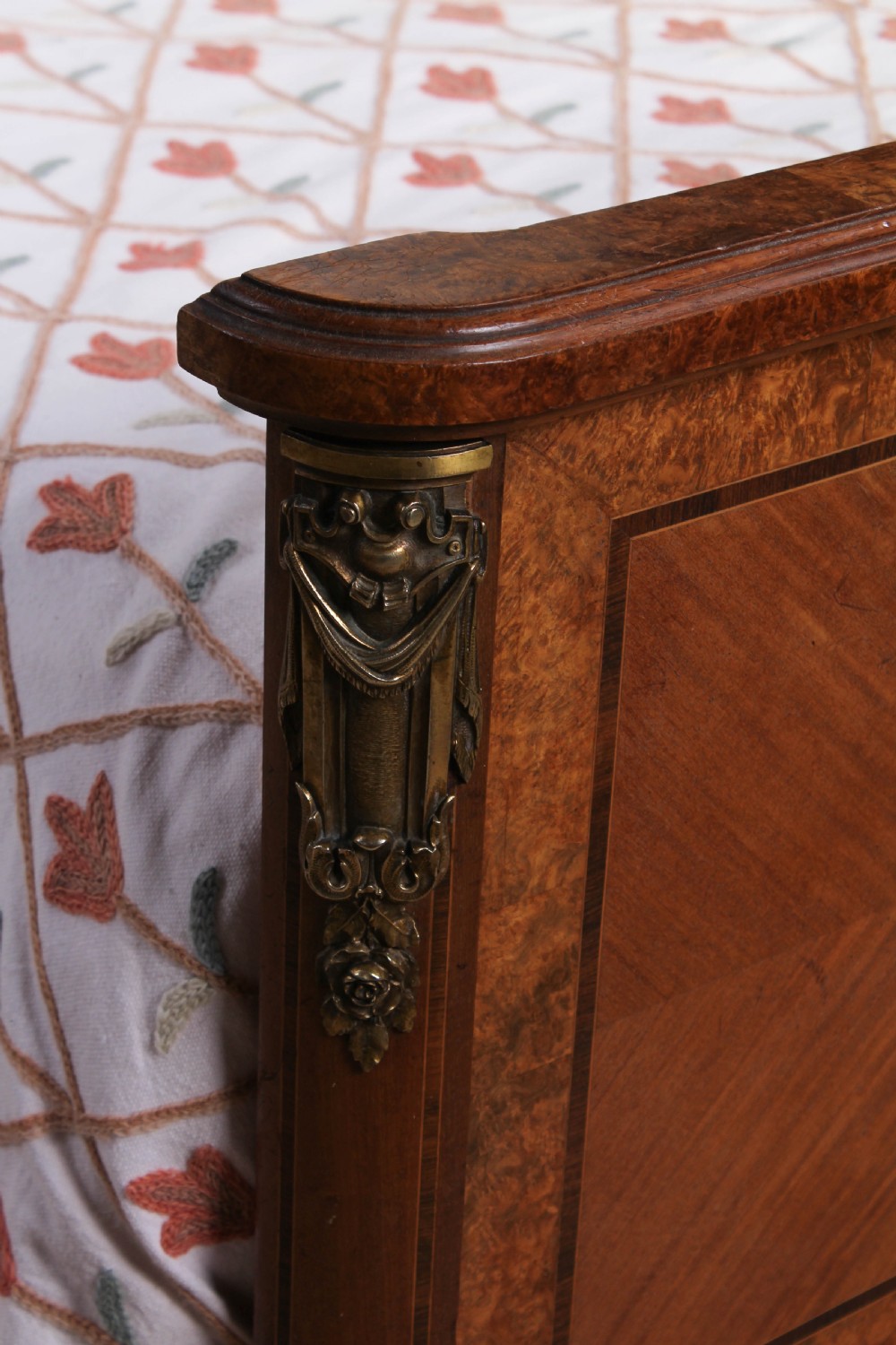 Lovely French king size fruitwood walnut veneer king size bed View III