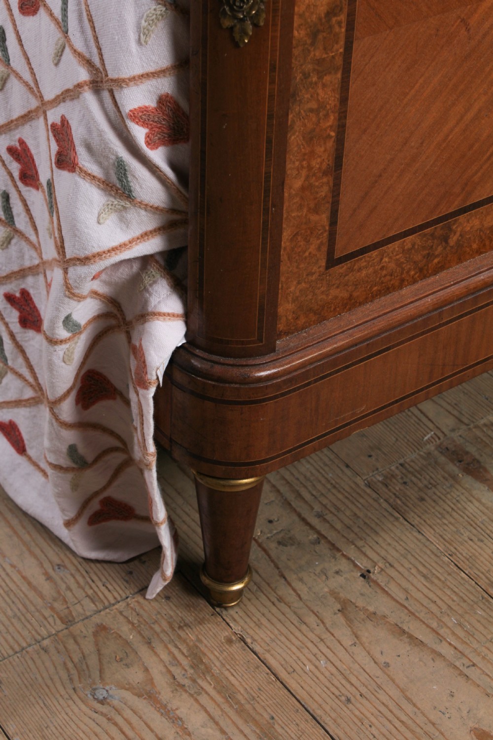 Lovely French king size fruitwood walnut veneer king size bed View V