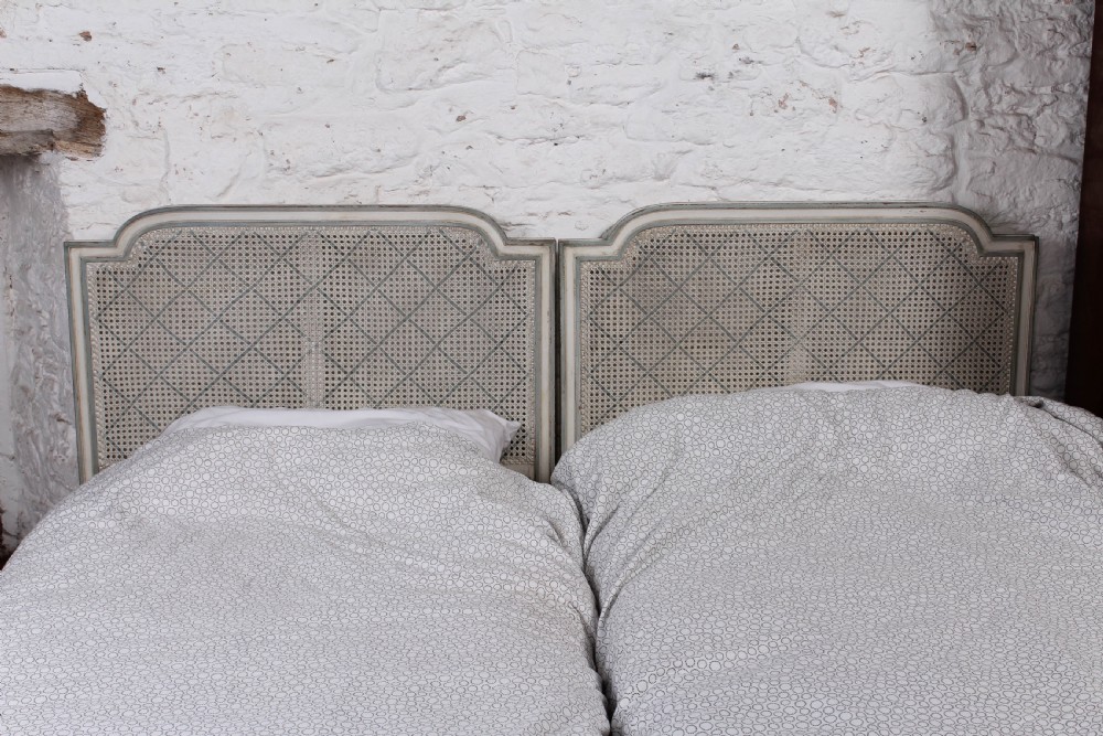 Pretty matching pair of French caned single  beds View V