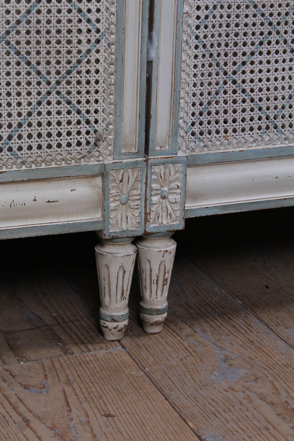 Pretty matching pair of French caned single  beds View VIII