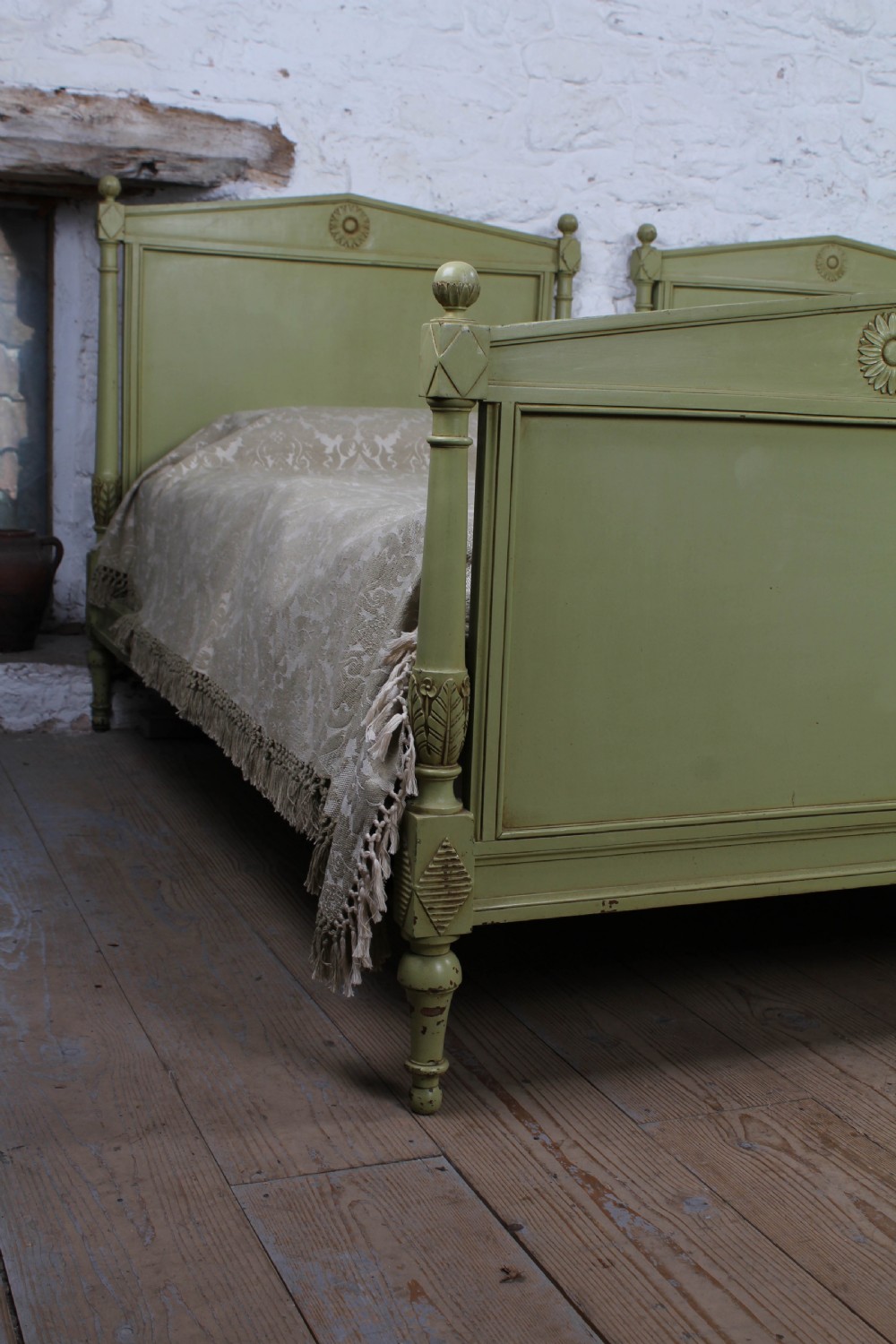 Lovely pair of French single painted super single beds View VIII