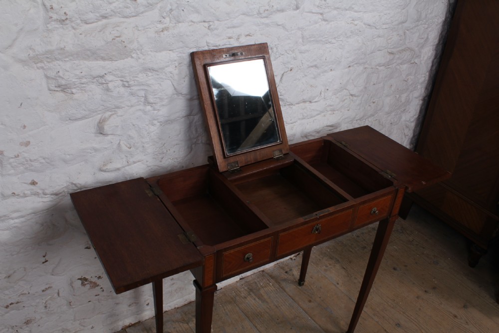 French walnut fold out dressing table  View IV